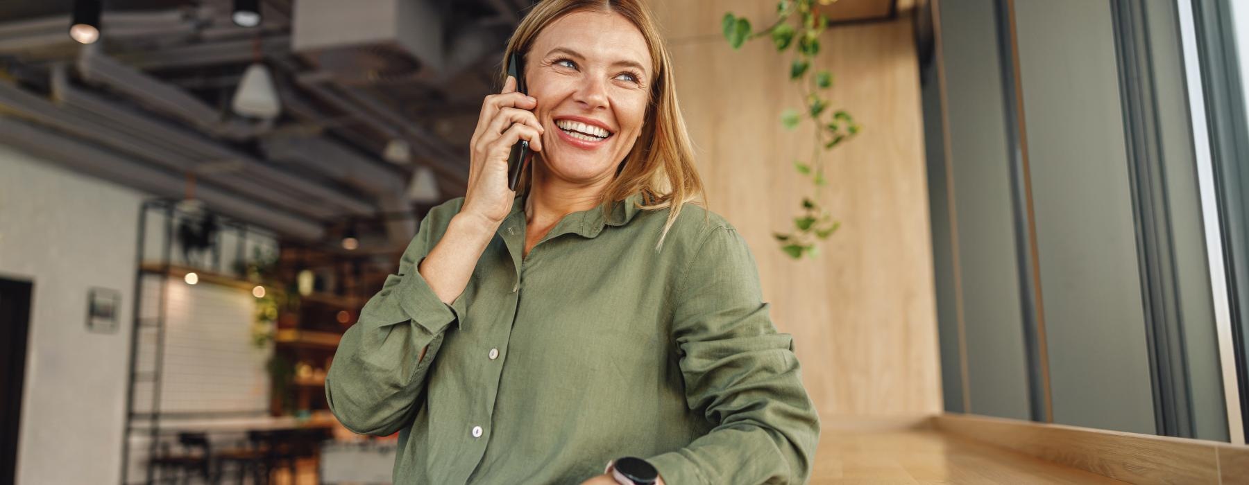a woman talking on a cell phone