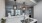 a kitchen with a large mirror